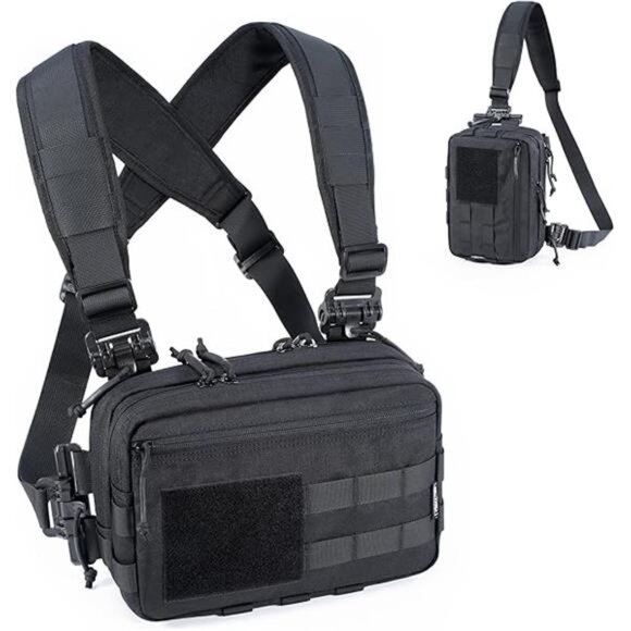 Men's Tactical Chest Rig Bag Concealed Carry Pack Molle Pouch - Picture 7 of 7